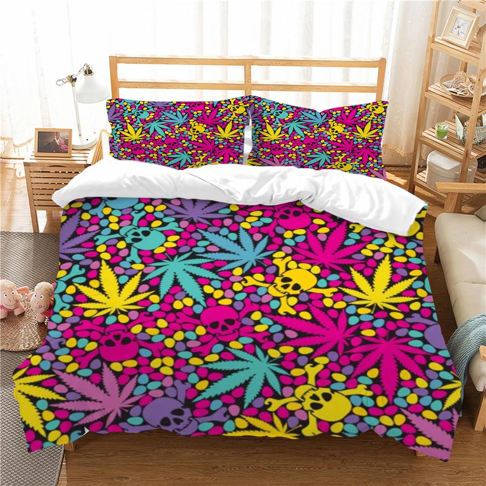 Home Bed Clothes 3D Skull Printing Duvet Cover Set Superior Bedding Cover Suit Single Double Size Bed Set Polyester Pillowcase