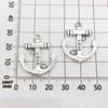 Vintage Antique Silver Anchor Charm Pendant for DIY Jewelry - 1 Piece