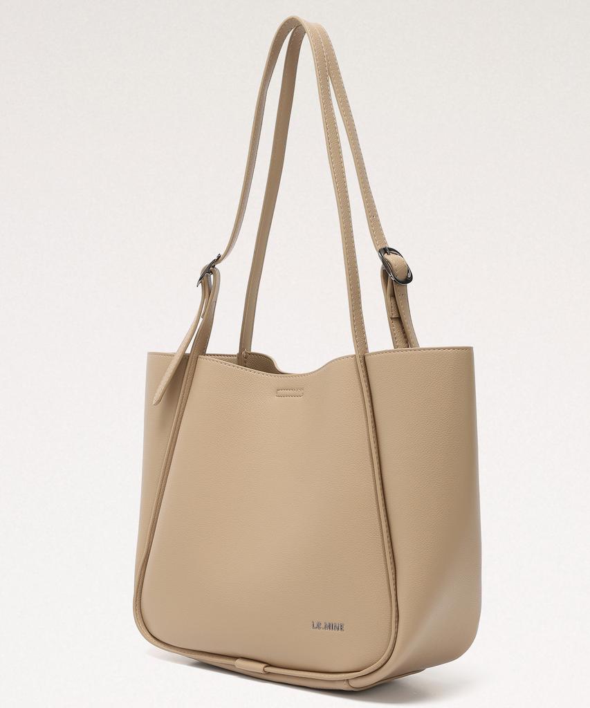 Lemine Belted Shoulder Bag (Taupe)