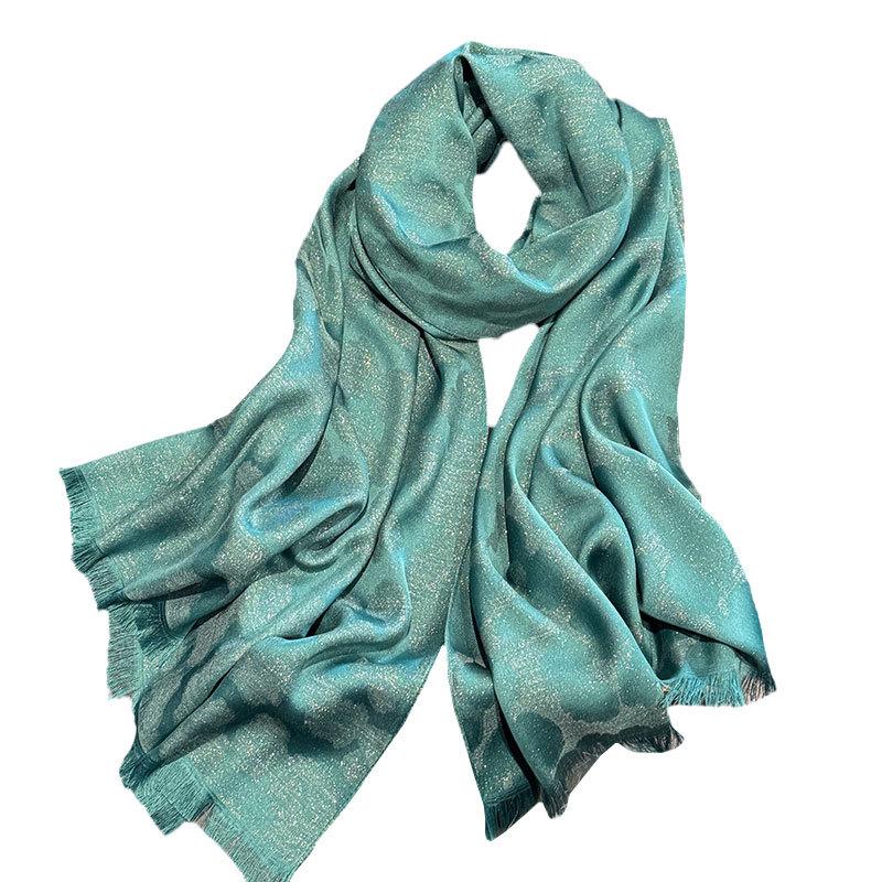 Summer Silk Scarf Female Imitation Silk Printing Long Scarf Thin Shawl With Decorative Leopard Print Tencel Cotton Beach Towel