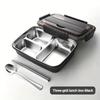Leak-Proof Stainless Steel Lunch Box with 3 Compartments - Durable Easy-Clean Bento Container for Students & Office Workers