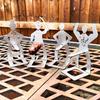 1/4Pcs Stainless Steel Sausage Stand Portable Reusable Standing Man Hot Dog Holder Outdoor Camping Barbecue Grill Accessories