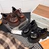 2025 New Muffin Platform Big Head JK Small Leather Shoes Women's Small Derby Shoes British Style Lace-up Loafers