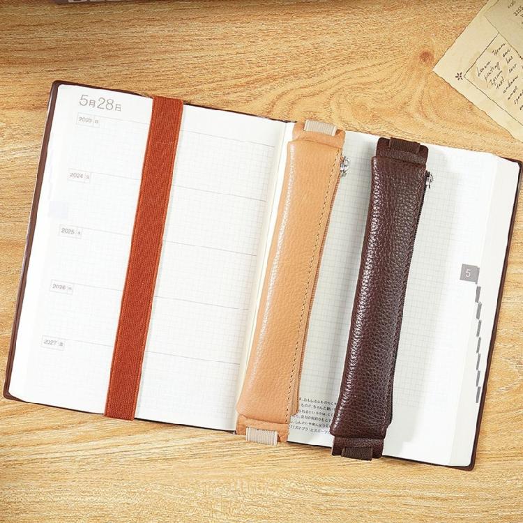 Leather Stylus Sleeve Portable Capacitive Pencil Case with Adjustable Elastic Band for Tablet Notebook Planner Folder