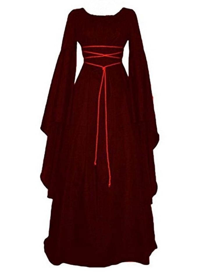 Women's Black Lace-Up Witch Costume for Stage Performance and Halloween Party