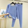 Ladies' Casual And Comfortable Round Neck Warm And Plush Sleepwear And Sleeping Pants Plus Plus Plus Size Inner Set