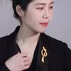 Mode Vintage Goldene Knoten Broschen Für Frauen Mädchen Chinesischer Knoten Revers Pins Bankett Party Kleidung Schmuck Zubehör Geschenk