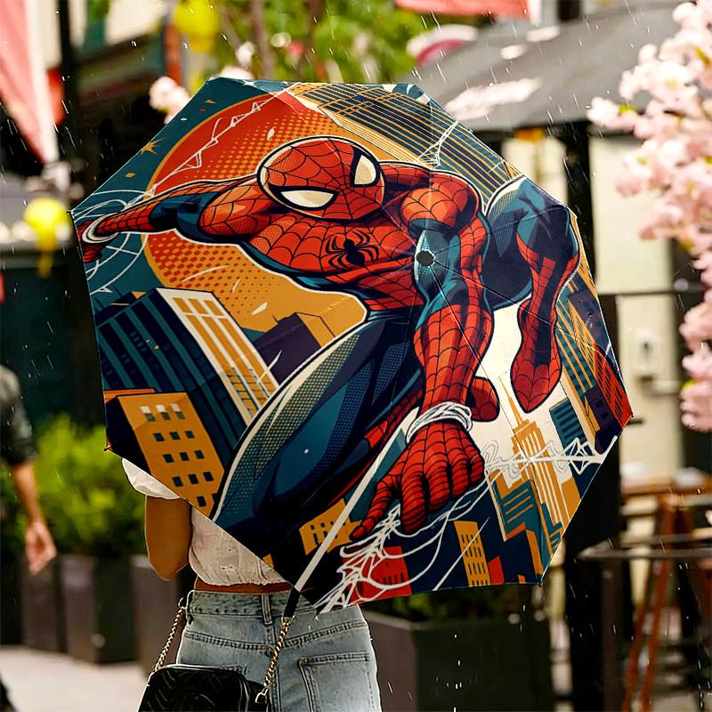 SpiderMan Print Umbrella Automatic Opening/ Closing - Portable Foldable Design - Daily use for Travel/Outdoor - Gift for Birthday