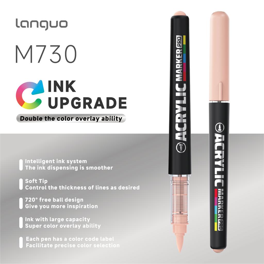 LANGUO 9/27 Colors Acrylic Paint Marker Pens Art Marker Set Flexible Brush Tip DIY Hand Drawn Graffiti Craft Art School Supplies