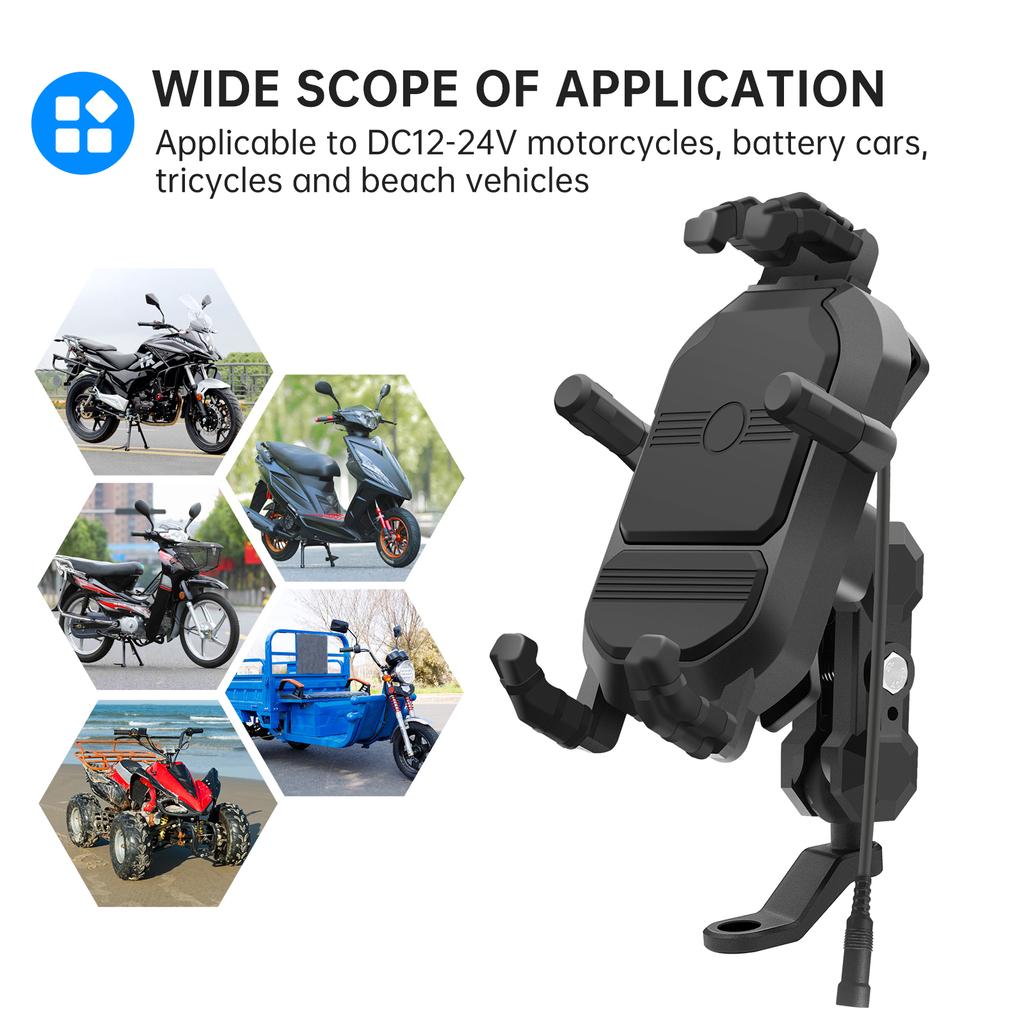 Shockproof Bicycle Handlebar Mobile Mount Universal Waterproof 360° Degree Rotation Abs Motorcycle Phone Holder Support