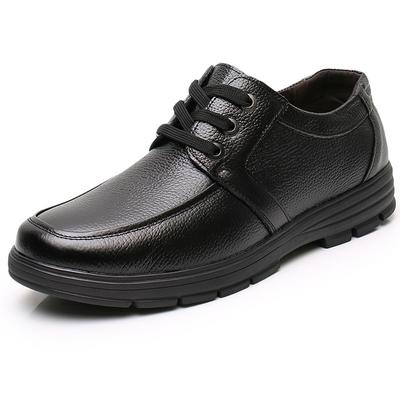Men Casual Flat Shoes Leather GenuineLeather Comfortable LaceUp Casual Quality Black High Genuine Flats Fashion Brand Man Soft Lace