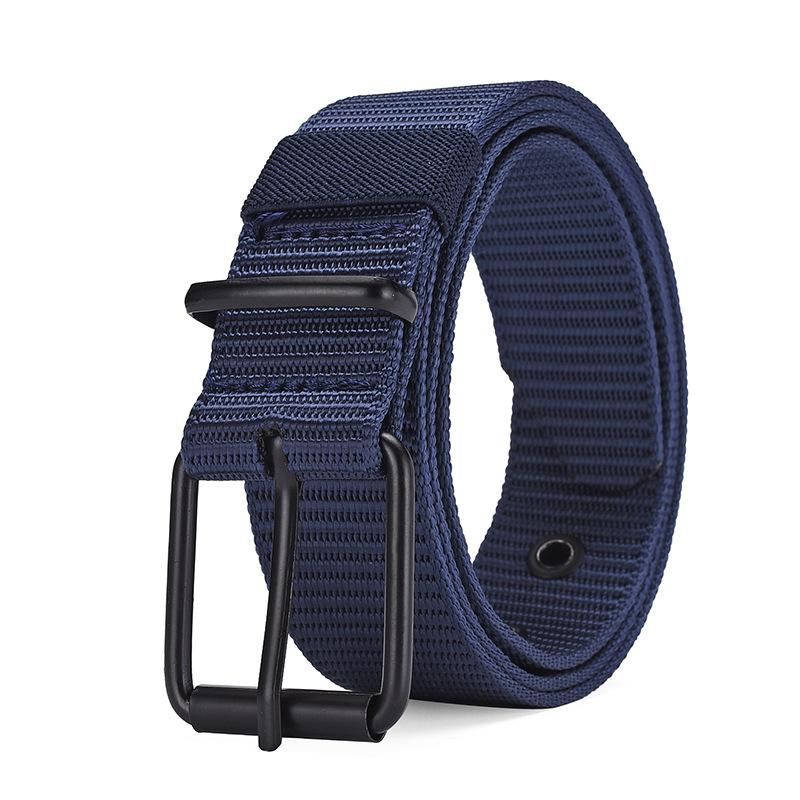 Porous And Durable Pin Buckle Belt Men'S Canvas Sports Men'S Belt Student Outdoor Military Training Jeans Belt