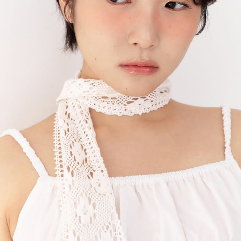 

geegee вязаный крючком хлопковый шарф - Слоновая кость IVORY