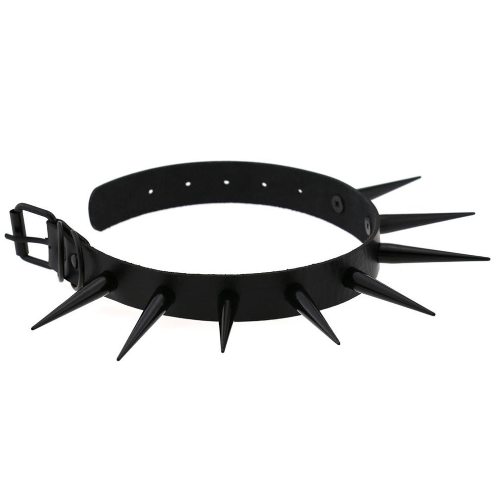 Big Long Spiked Choker Collar Cool  Punk  Necklace  For Women Men Metal Chocker Rave Festival Goth Costumes Jewelry