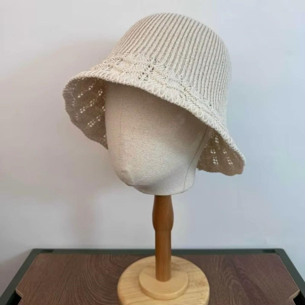 Sun Protection Women Sun Hat Wave Pattern Fisherman Hat New Knitted Fisherman Hat Women's Spring