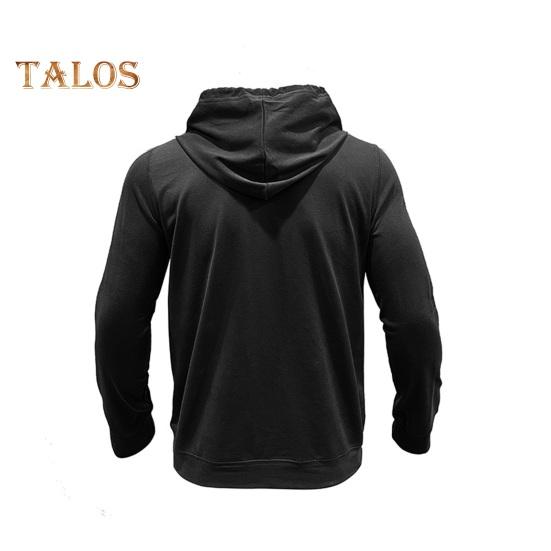 Höst Vår Herr Topp Dragsko Bröstfickor Knäppt Huva Långärmad Enfärgad Elastisk Manschett Mellång Längd Sport Casual Hoodie