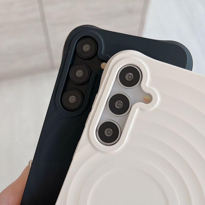 Luxury Water Ripple Liquid Silicone For MagSafe Wireless Charge Case For Samsung S25 S24 S23 Ultra Plus FE Soft Shockproof Cover