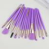 15 Makeup Brushes Set, Plastic Handle, Eyeshadow Brush, Eyebrow Brush, Eyeliner Brush, Loose Powder Brush, Multi-functional Makeup Tool.