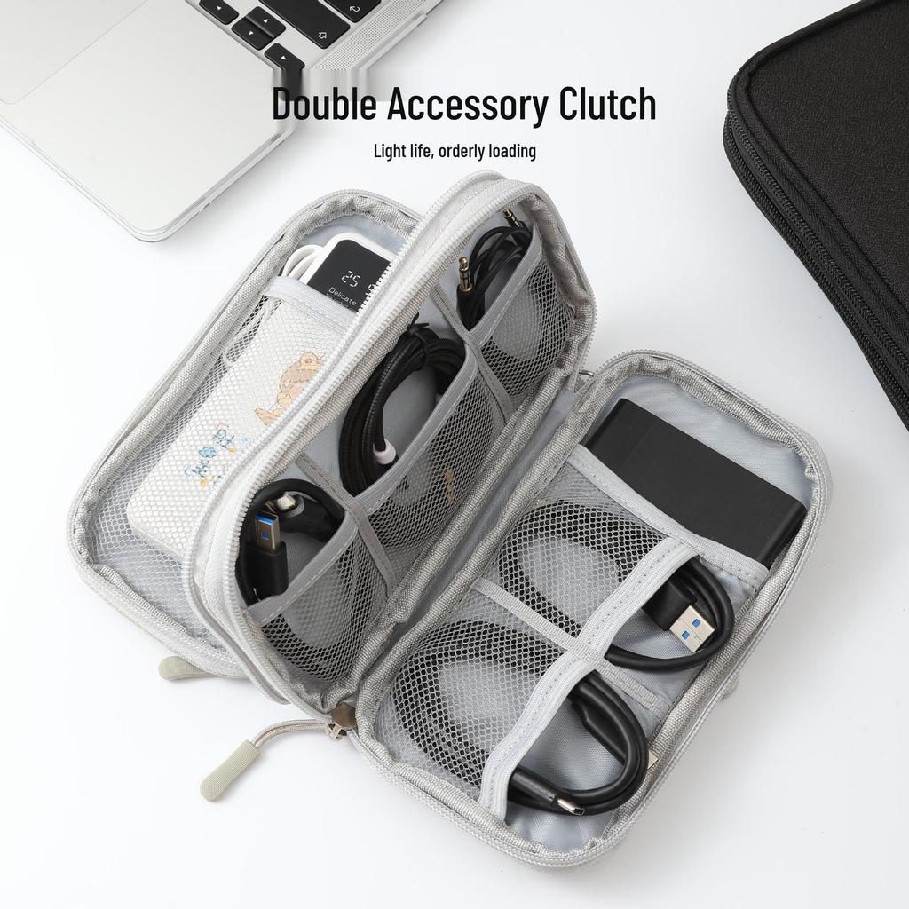 Portable Digital Accessories Bag: Multifunctional Storage for Cables, Power Banks & Earphones