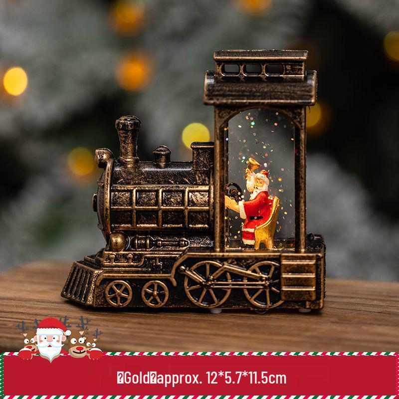 Vintage Light-Up Santa Claus Train Christmas Ornaments for Toddlers