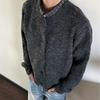 Men'S Solid Color Crew Neck Knit Sweater, Loose For Men In Spring And Autumn, Layered Sweater Cardigan