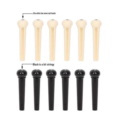 Acoustic Guitar Brass String Pegs & Nut Set for Fingerstyle Folk - Enhances Sustain, 6 Pieces