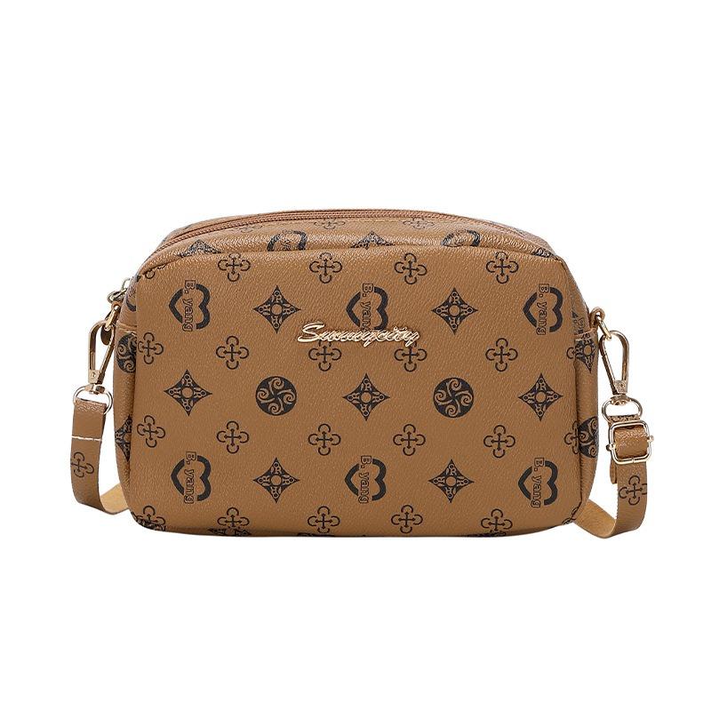 Printed Versatile Shoulder Crossbody Camera Bag Retro Elegant Women's Bag Casual Small Square Bag