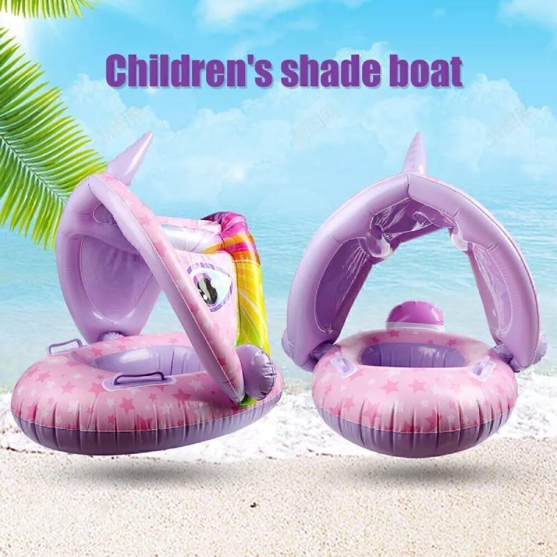 Adorable Cartoon Car Baby Swim Ring Thickened With Steering Wheel And Horn For Toddlers Water Play