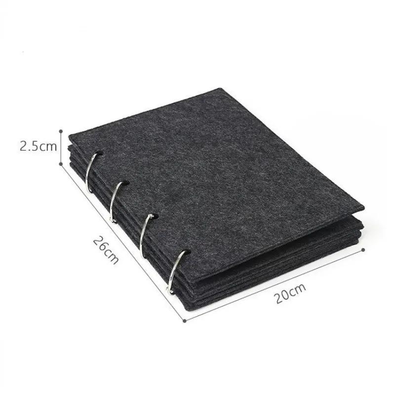 

1 шт. Книга-витрина для ювелирных изделий из фетра с сумкой для хранения брошей, многофункциональная доска-витрина для серег и ожерелий, коробка для хранения брошей 26x20x2.5cm чёрный