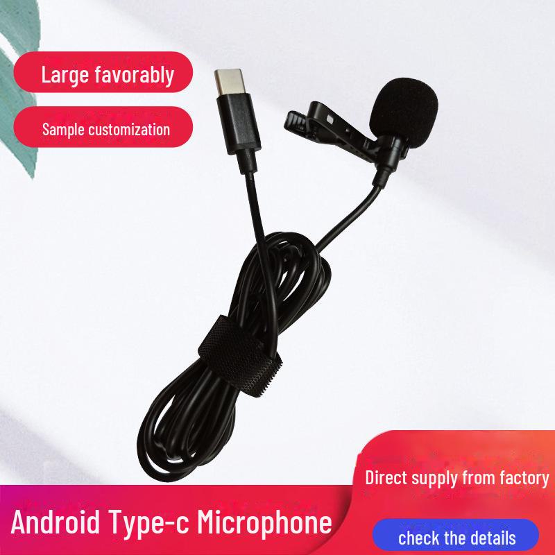 

Воротниковый микрофон TYPE-C для мобильных прямых трансляций, записей, интервью и караоке TYPE-C plug