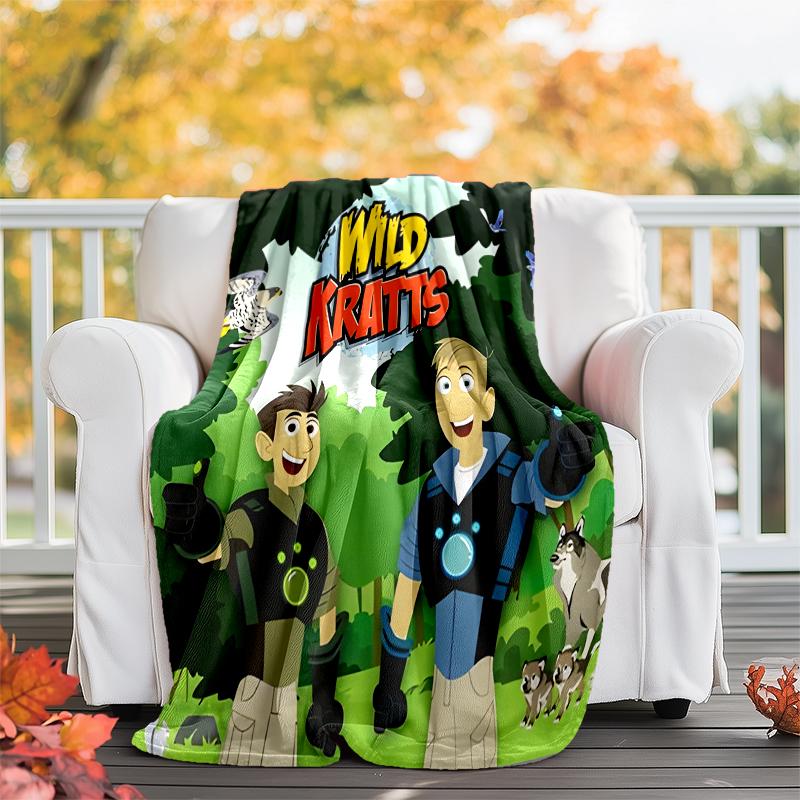 Wild Kratts printed throw blanket—soft,warm;versatile blanket for all seasons—perfect as &air-conditioning throw,nap blanket