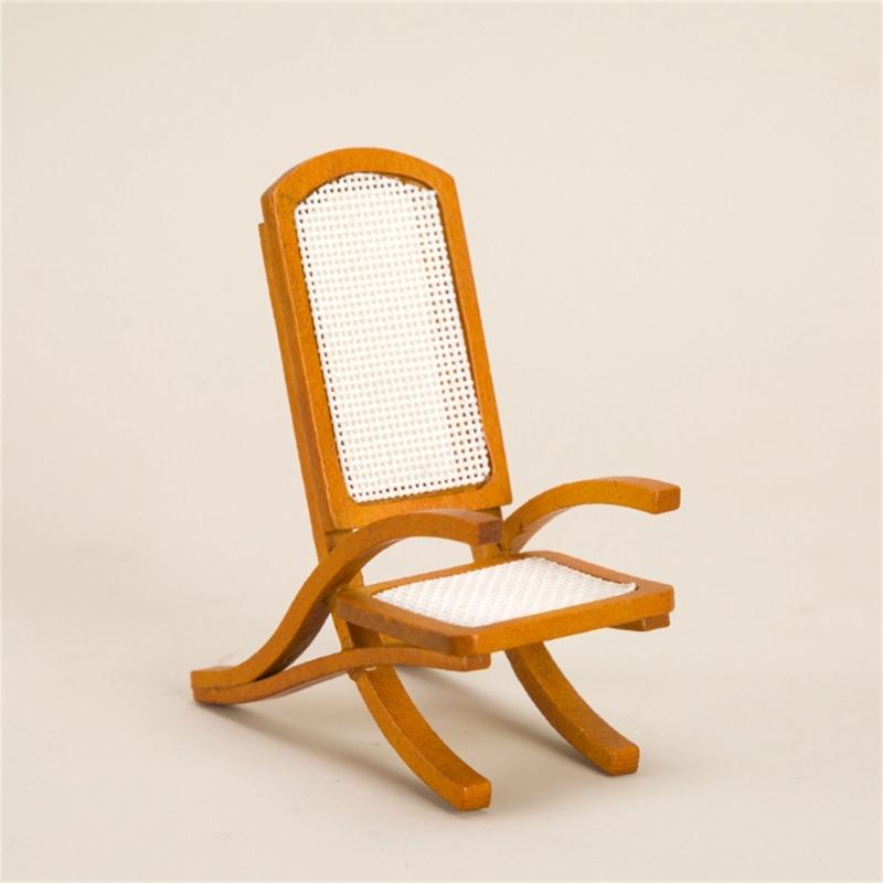 1:12 Scale Dollhouse Armchair DIY Miniature Dolls House Furniture Wood Chair Sofa Handmade Crafts Accessories Toy