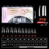 Ultra-Thin Transparent Wearable Nail Tips, Full/Half Cover, Natural Color, 100-Piece Box.