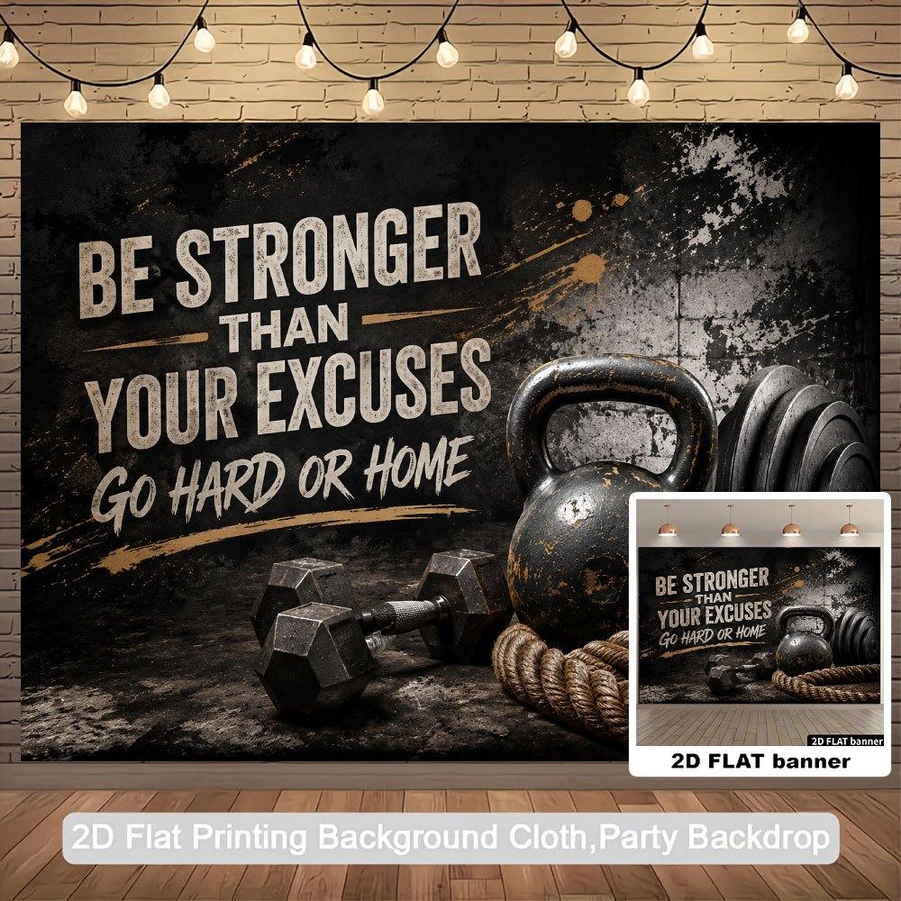 Gym Motivational Backdrop Banner, Be Stronger