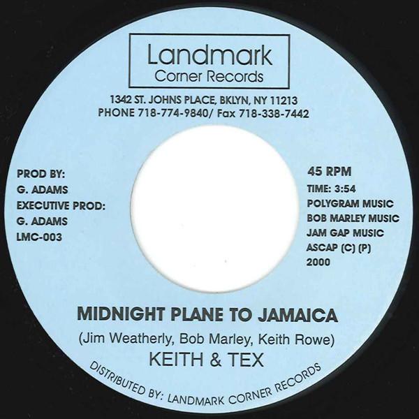 

7inch Record KEITH TEX Midnight Plane To Jamaica LMC003 Landmark Corner 2000 US Reggae Ska Dub Used