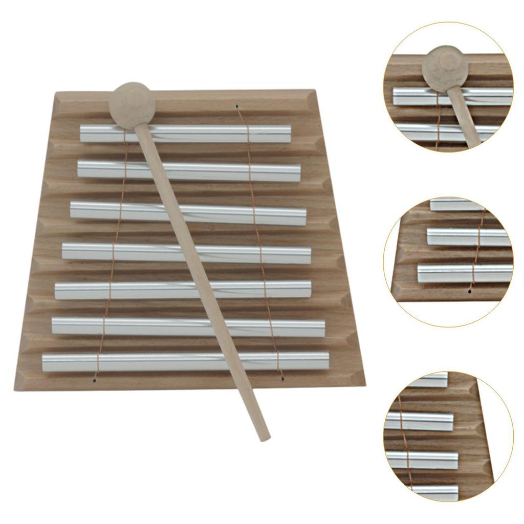 7 Tone Hand Chime Bell Sensory Toy Yoga Early Learning Development Bell Chime with Mallet for Kids Holiday Gifts Children