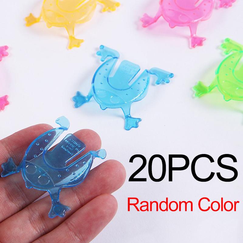 20/40/50PCS Transparent Bouncing Frogs 4.5cm Plastic Colorful Jumping Frogs Game Prizes Party Rewards Office Stress Reliever ZYF