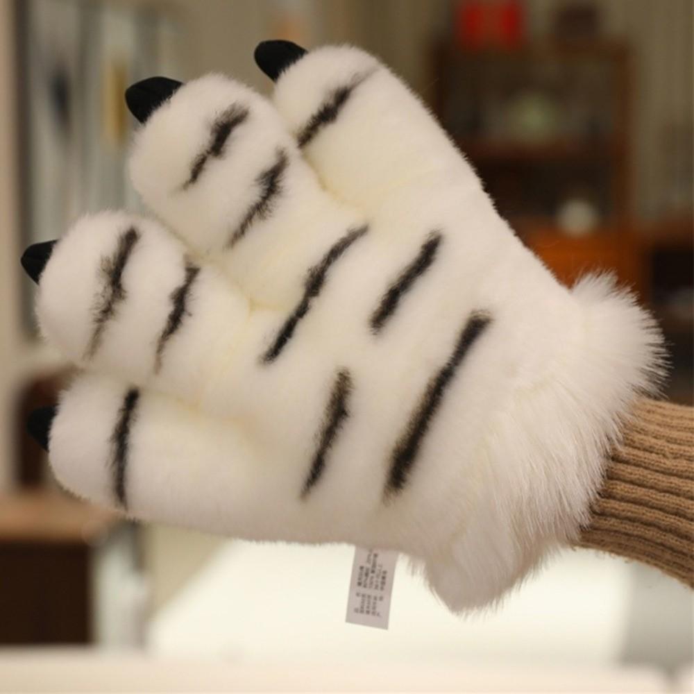 Furry Texture Animal Paw Plush Gloves Simulated Bear Paw Plush Gloves  Cosplay Costume