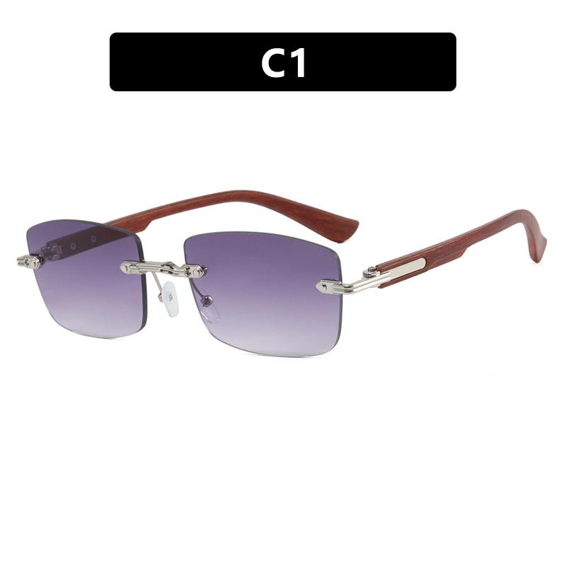 2024 Men's Trendy Square Frameless Sunglasses with UV Protection