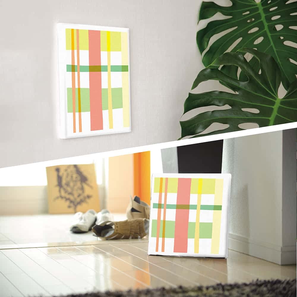Checkered Green Art 57cm x Made in Stylish Interior Living Fabric Panel Panel, 57cm, Large, Japan, Poster, Decor, Room, Pastel, Modern, Geometric,