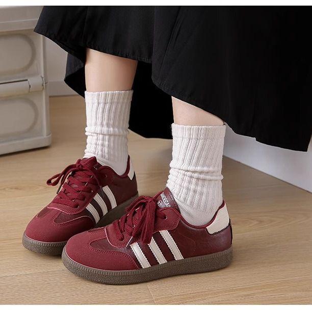 Dámské nové podzimní všestranné retro plátěnky z měkké kůže, platformové ležérní sportovní boty pro ženy