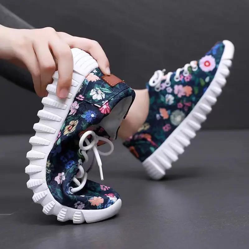 Fashion Flowers Breathable Women's Shoes Designer Luxury Comfortable and Elegant 39 Cheap Trends 2025 New In Ladies Footwear On Sale