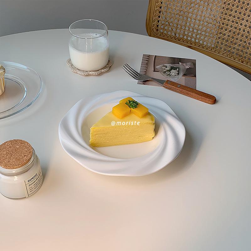 Hochwertige weiße Keramik Dessert- und Pastateller für den Hausgebrauch