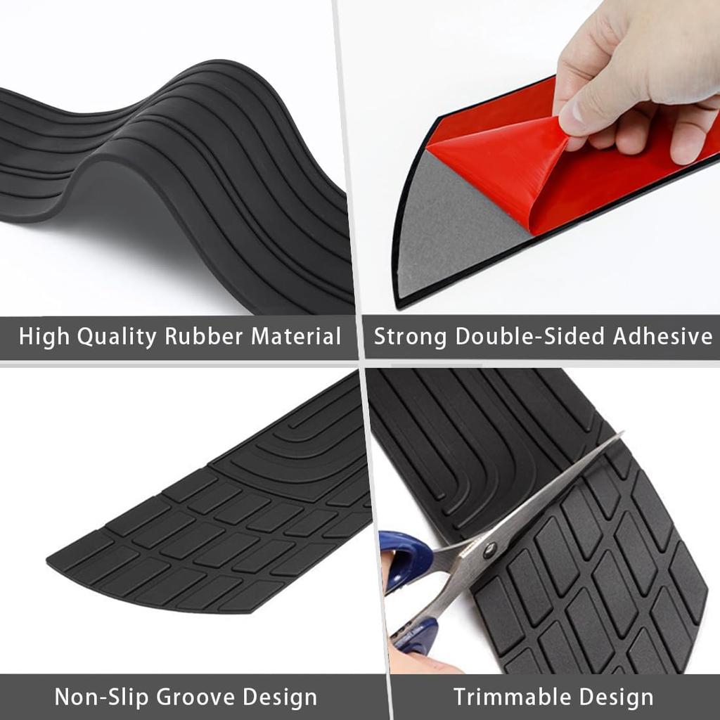 Car Rear Bumper Protector,Car Trunk Protection Strip,Rear Bumper Protector Guard Rubber,Universal Anti-Scratch Trunk Bumper Guard,for Most Car