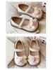 Children's Rose Floral Pearl Mary Jane Shoes - Non-slip, Stylish Spring/Autumn Leather Princess Shoes