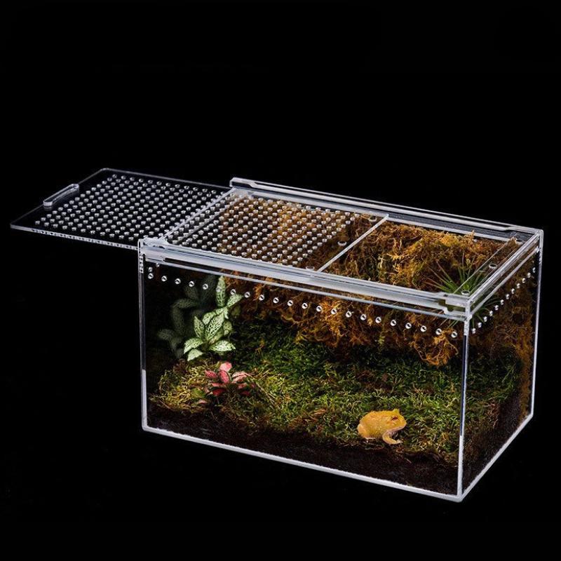 Reptiles Terrarium Lizard Gecko Snake Transparent Breeding Box Anti-escape Breathable Reptile Kennel Small Pet House Habitat