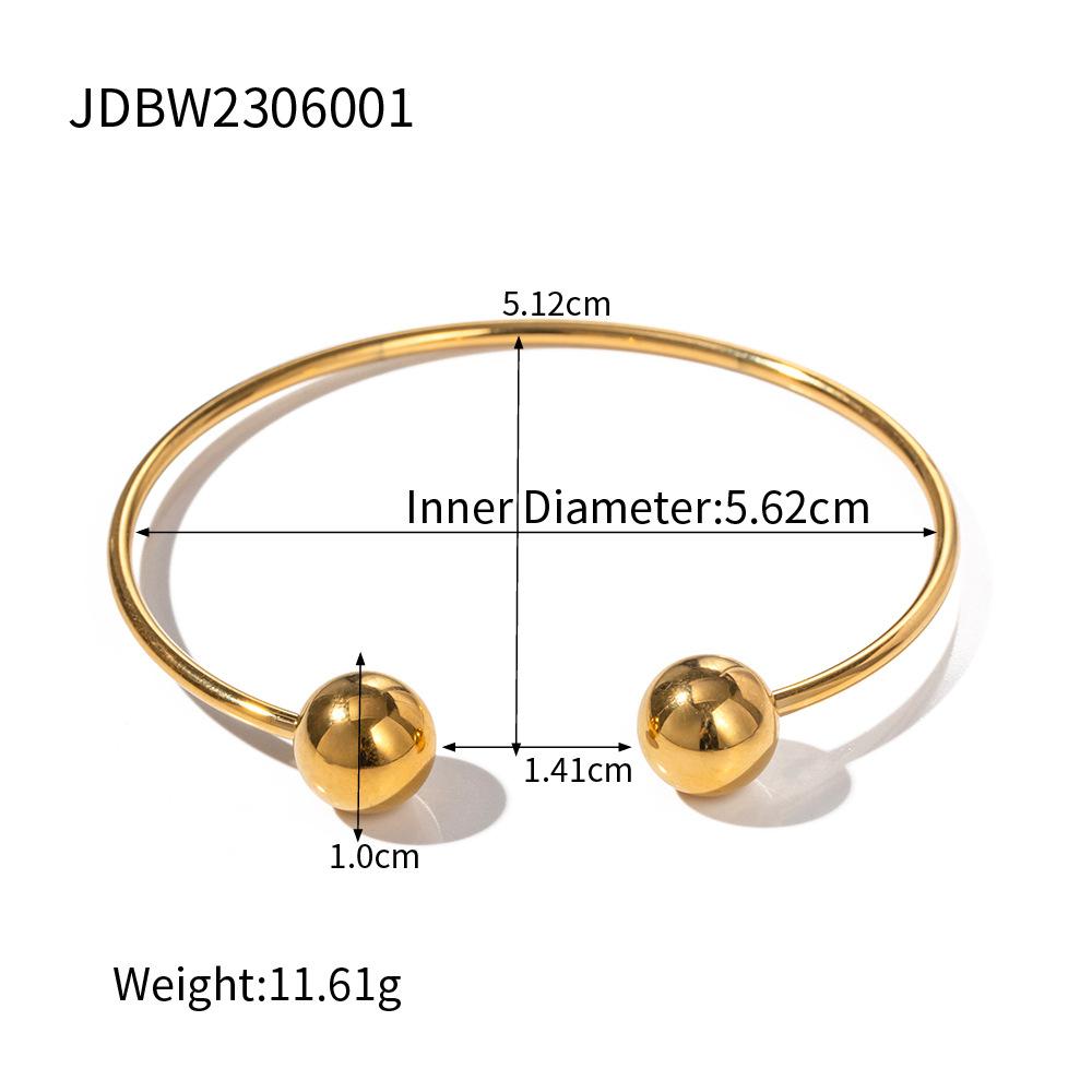 2025 New product trend Internet celebrity INS wind design 18k gold-plated stainless steel open ball bracelet wholesale