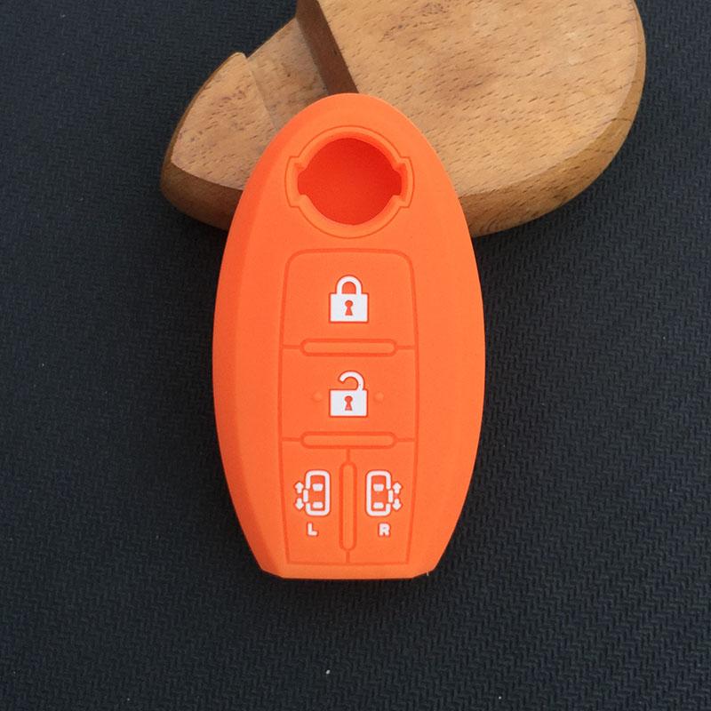 4 Button Silicone Car Key Cover for Nissan Qashqai Juke X-trail Note Tiida Almera Altima Serena C26 4 Button Key