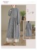 Spring Plaid Linen Dress: Women's Retro Long Sleeve Design Skirt