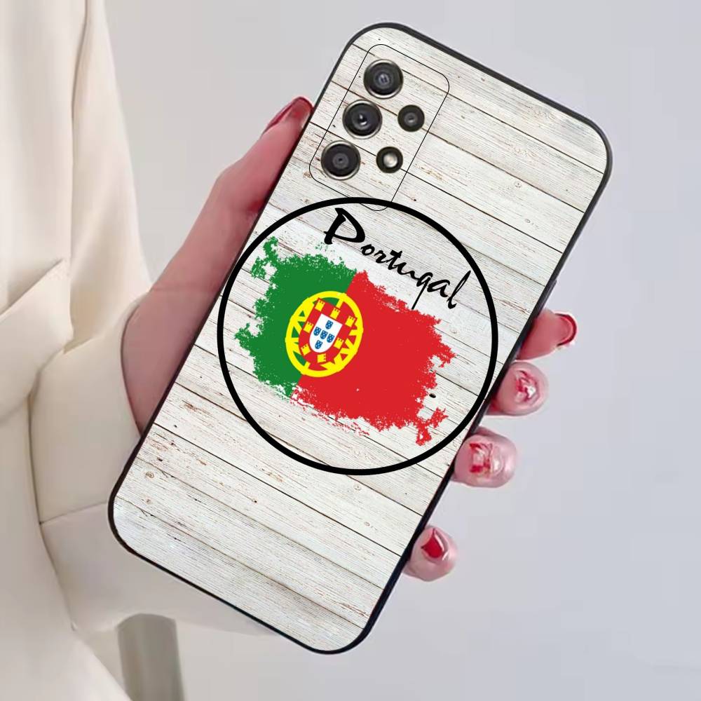 Fußballfans Unterstützen P-Portugal Flagge Handyhülle Für Samsung S25,S24,S21,S22,S23,S30,Ultra,S20,Plus,Fe,Weiche Silikon Schwarze Hülle